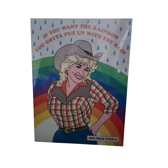 Dolly Parton 500 Piece Puzzle "If You Want The Rainbow You Gotta Put Up With The - Picture 2 of 3